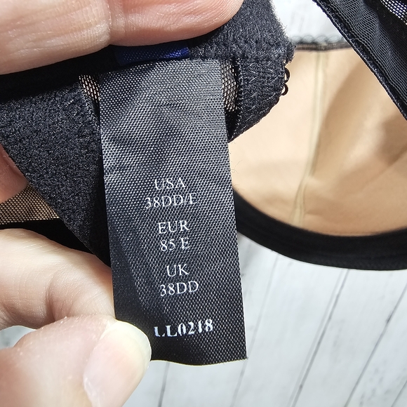 Lavinia Lingerie Brigitte Balcony Bra Black Size 38DD/E Lace Overlay Underwire. - Picture 9 of 10